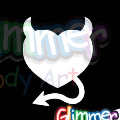 Glitter tattoo 081 Devil Heart Pack of 5